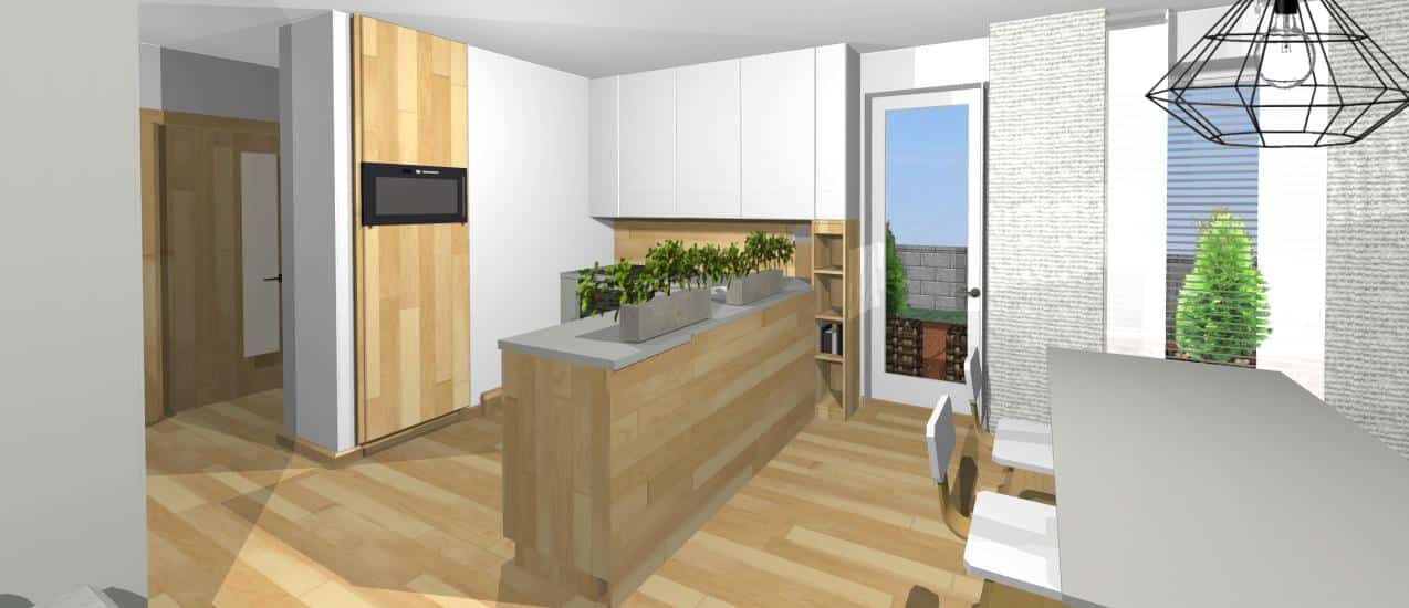 dreveno biela moderna kuchyna