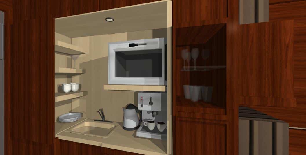 navrh a vizualizacia schovanej kuchyne