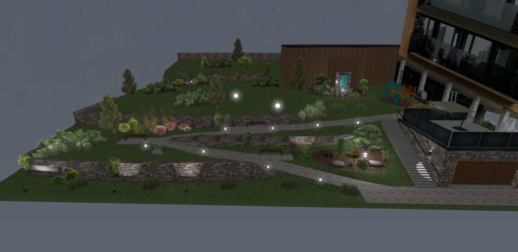 nocny pohlad na hotelovy komplex