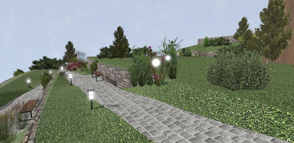 pristupovy chodnik k hotelu