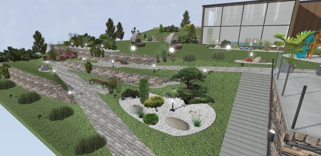 pohlad na navrh pristupu do restauracie