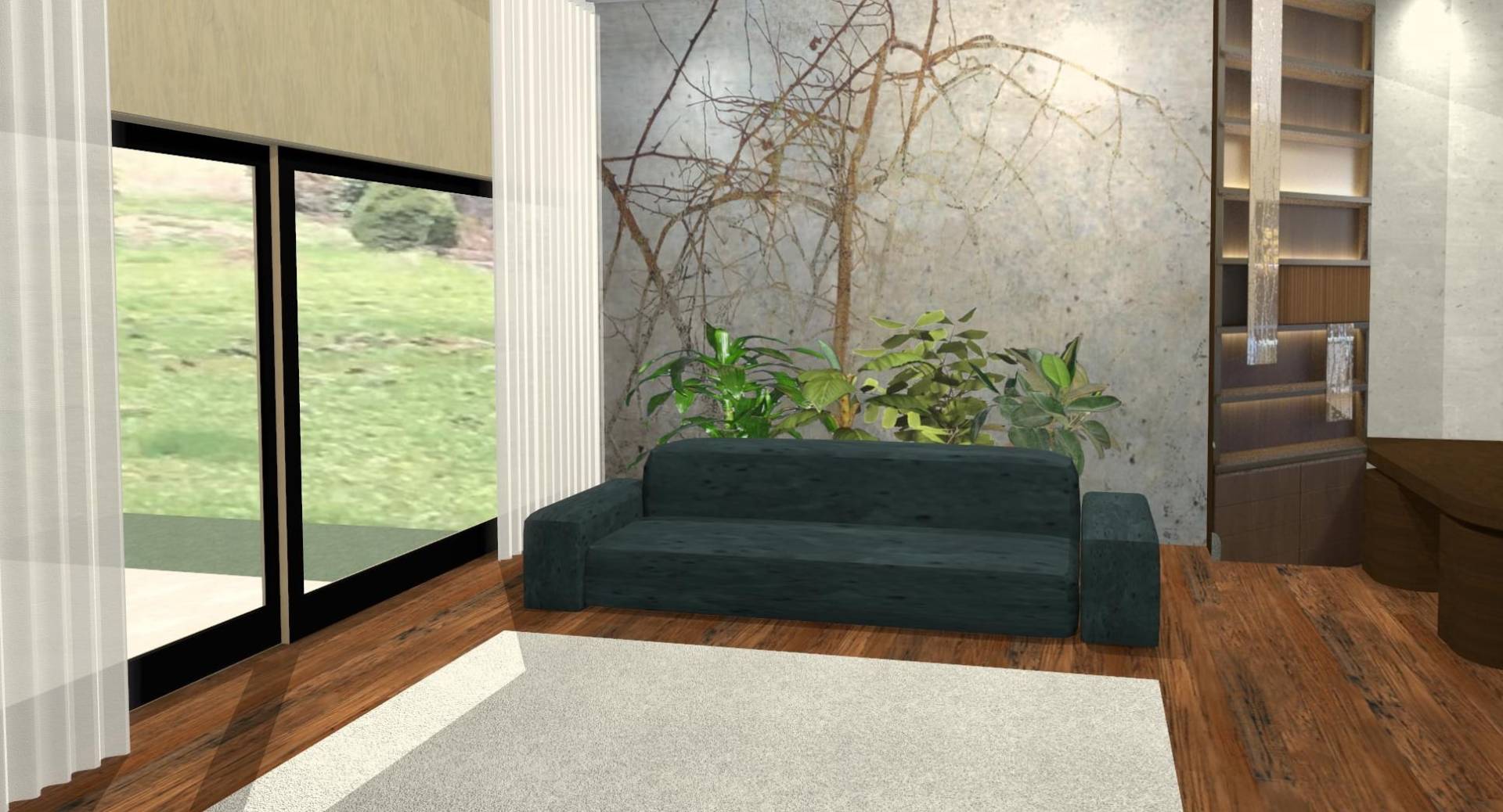 tmave schodisko v bielom modernom interieri